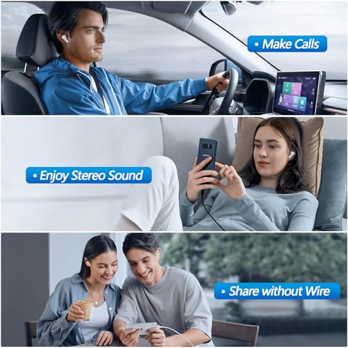 Wireless Earbuds Bluetooth 5.3 Headphones with Microphone Black F561