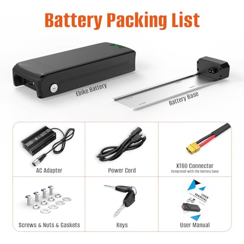 52V 72V 20AH 25AH 28.8AH Waterproof Lithium Battery with Rack E874658