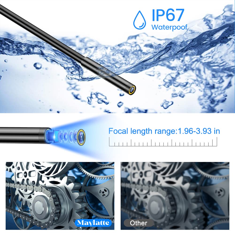 5.5mm 4.3 Inch 1080P HD Borescope Inspection Camera with 6 LED Lights F38834