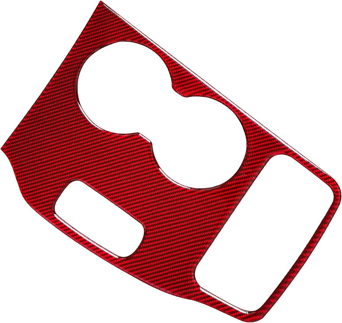 Red Carbon Fiber Gear Shift Box Water Cup Holder Panel Cover Sticker T42147