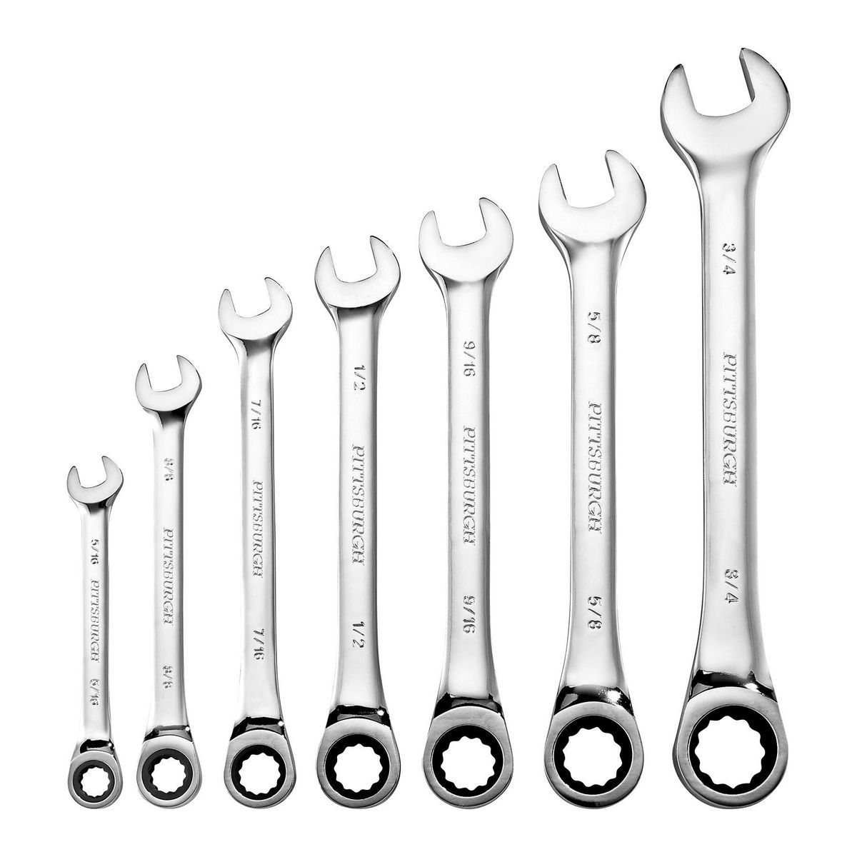 SAE Ratcheting Combination Wrench Set, 7-Piece I3846
