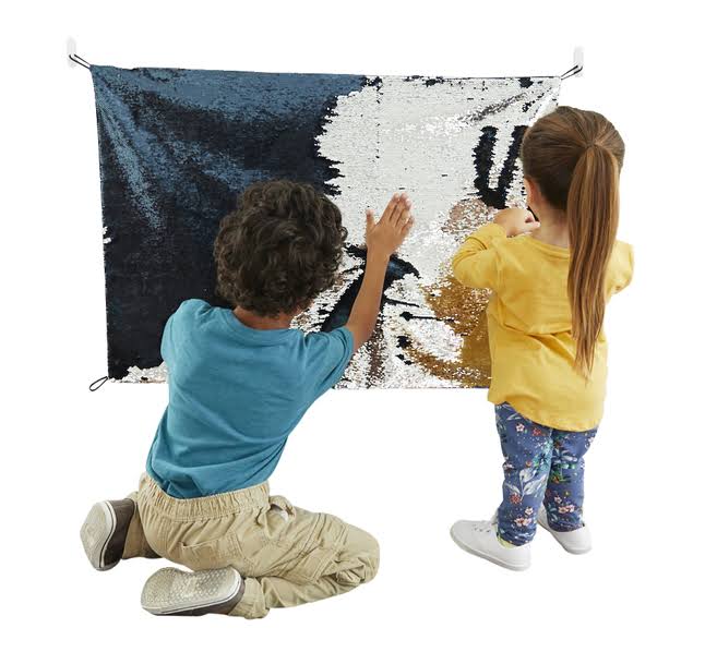 Sensory Sequin Panel, 24 x 36 Inches, Blue/Silver Y401571