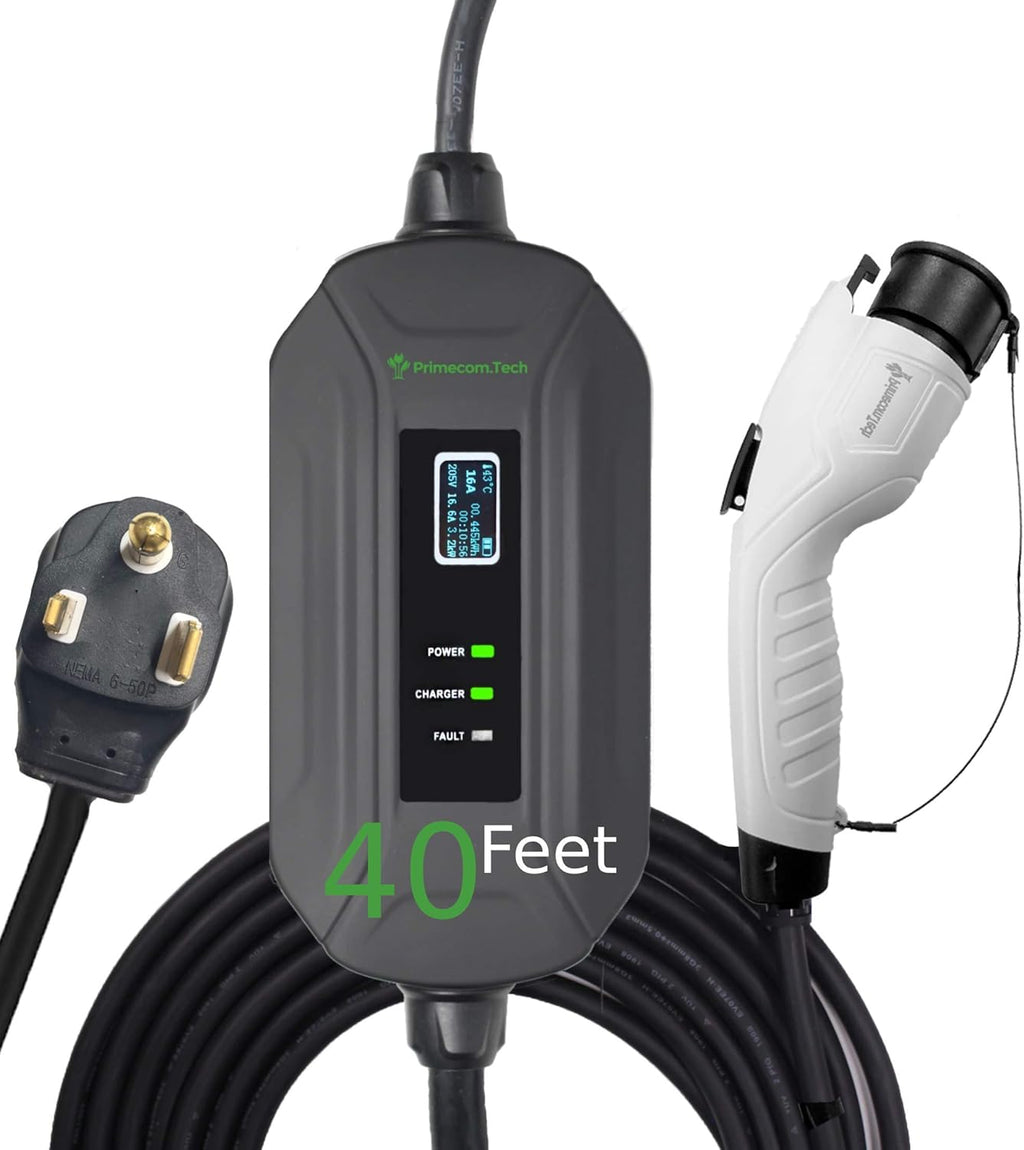 Portable Level 2 Electric Vehicle Charger, 16Amp, 50 Feet I1621