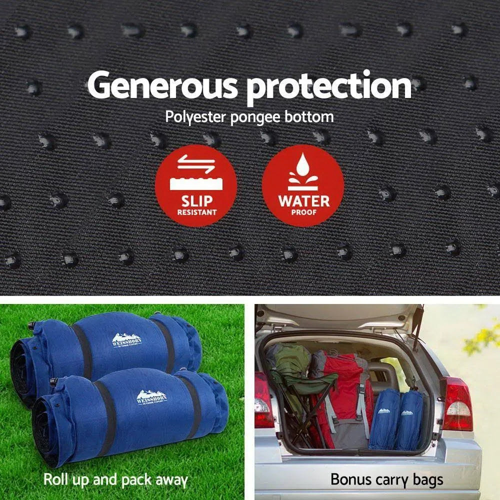 Self Inflating Camping Sleeping Mat Double Navy 10cm Thick B35827