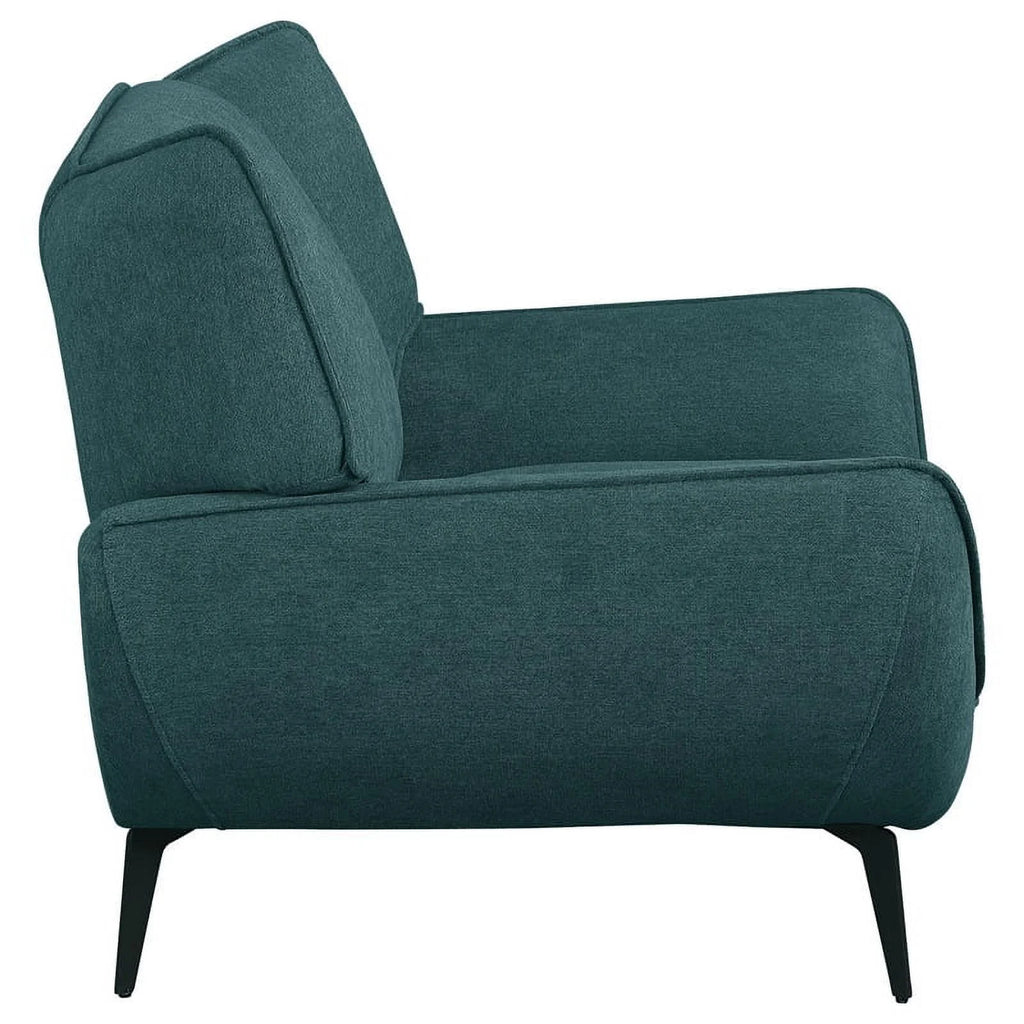 Teal Fabric Upholstered Wing Back Chair Q96317