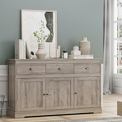 White Buffet Cabinet with 3 Drawers & 3 Doors W127