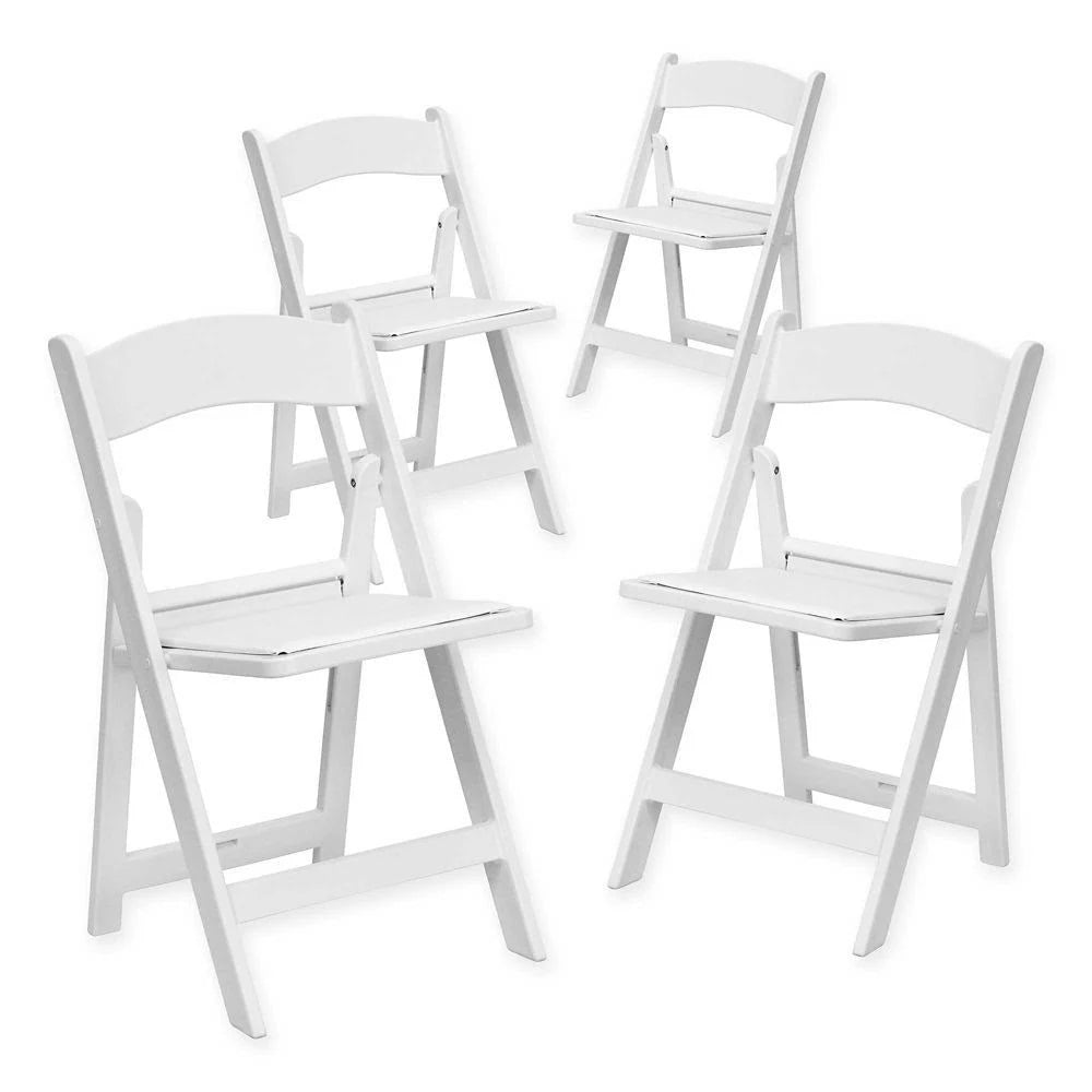 White Resin Folding Chairs (Set of 4) L602
