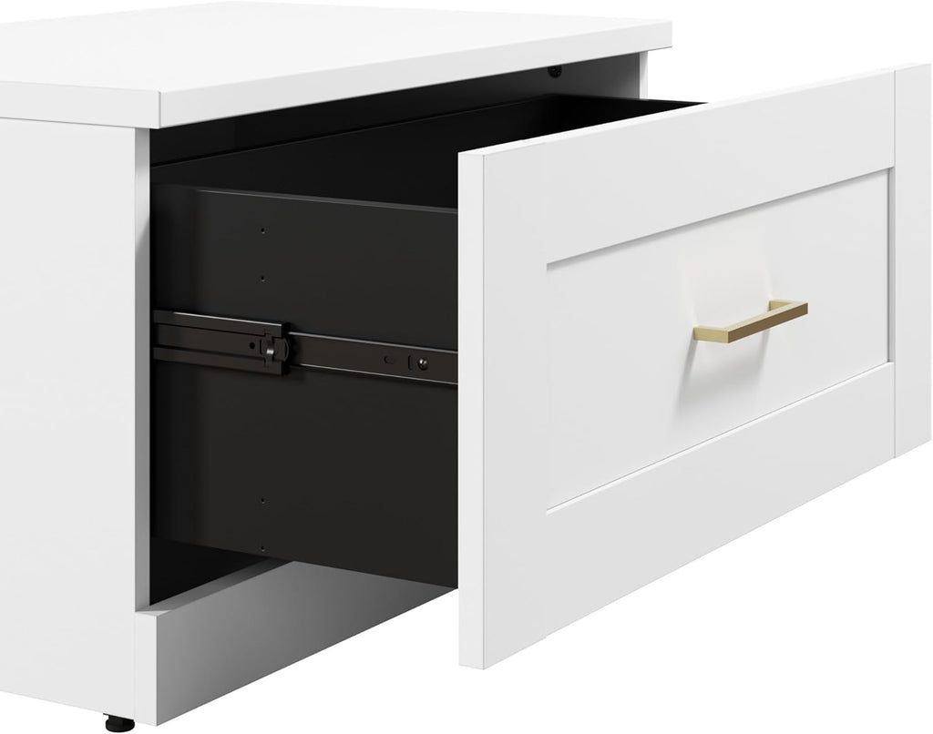 White Full Entryway Storage Set with Coat Rack and Shoe Benches M7905