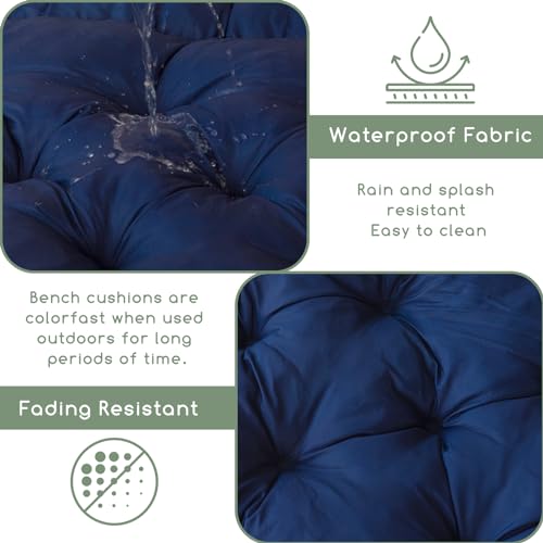 Outdoor Bench Cushion with Backrest and Ties V77019
