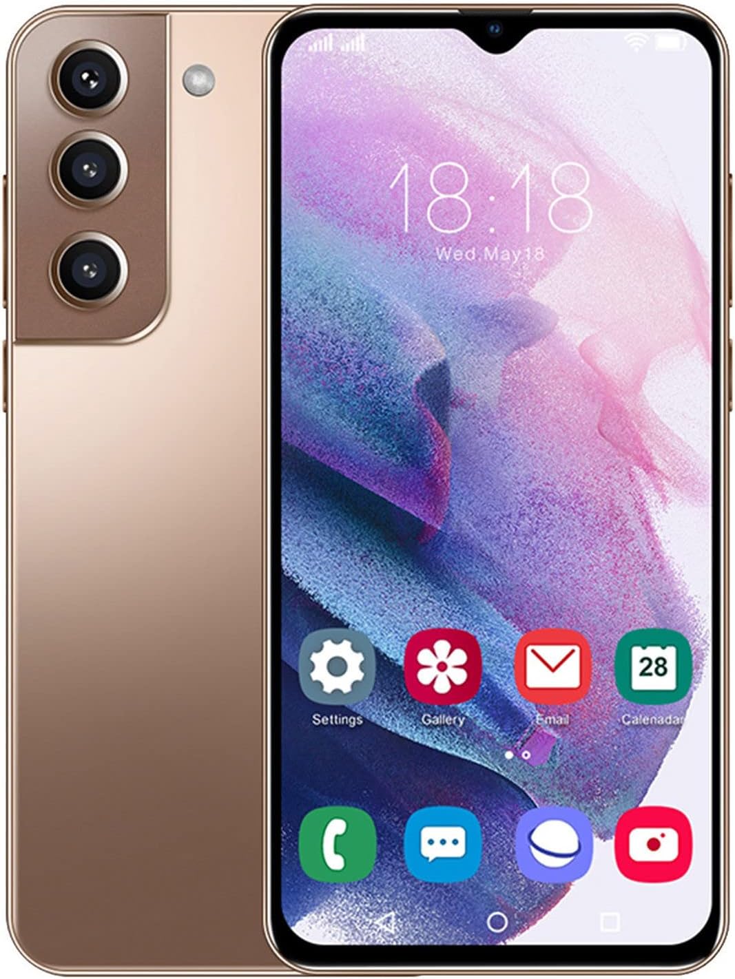 Gold 1+8GB 6.3 Inch Dual SIM Smartphone Pack of 2 F963274