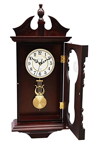 Traditional Wood Wall Pendulum Clock with Westminster Chime D569