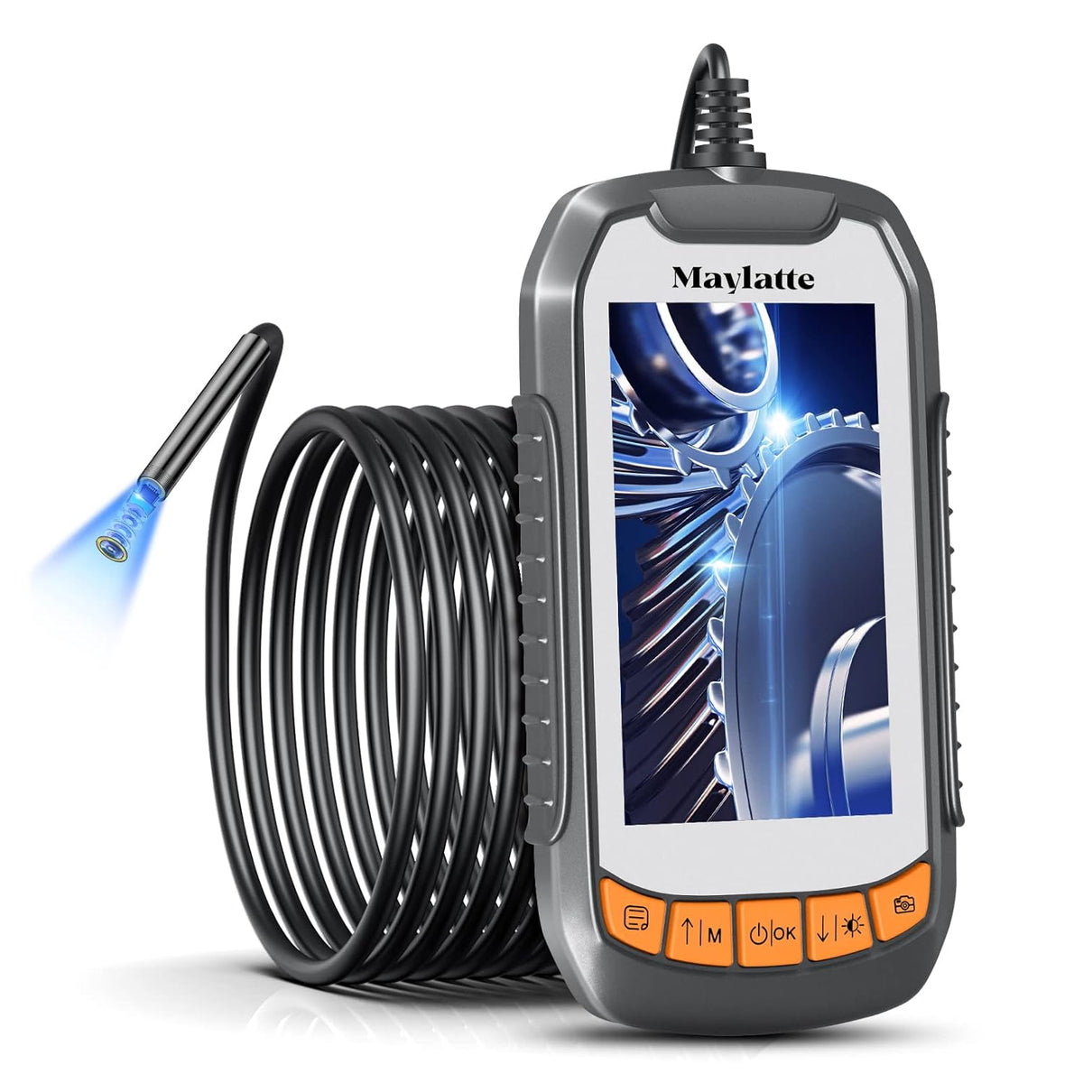 5.5mm 4.3 Inch 1080P HD Borescope Inspection Camera with 6 LED Lights F38834