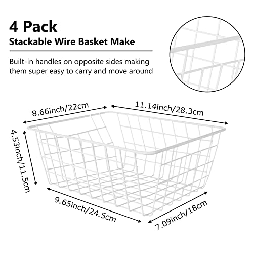 4 Pack Stackable Wire Freezer Organizer Baskets X289850
