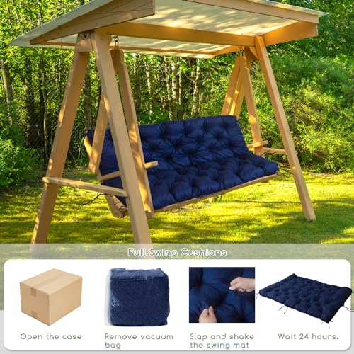 Outdoor Bench Cushion with Backrest and Ties V77019