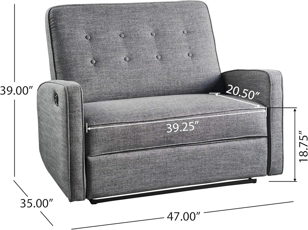 Grey Black Fabric Reclining Loveseat U12914