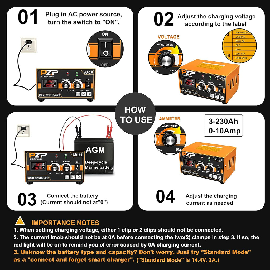 0-10 Amp 12v Automotive Battery Charger V4513