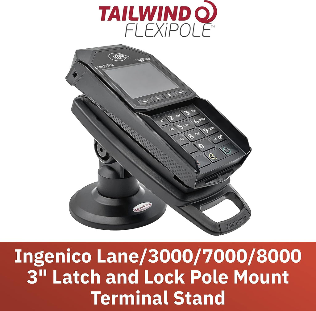 Black Compact Pole Mount Terminal Stand G646