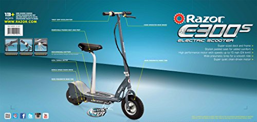 Seated Electric Scooter with 9" Pneumatic Tires, Removable Seat D24095