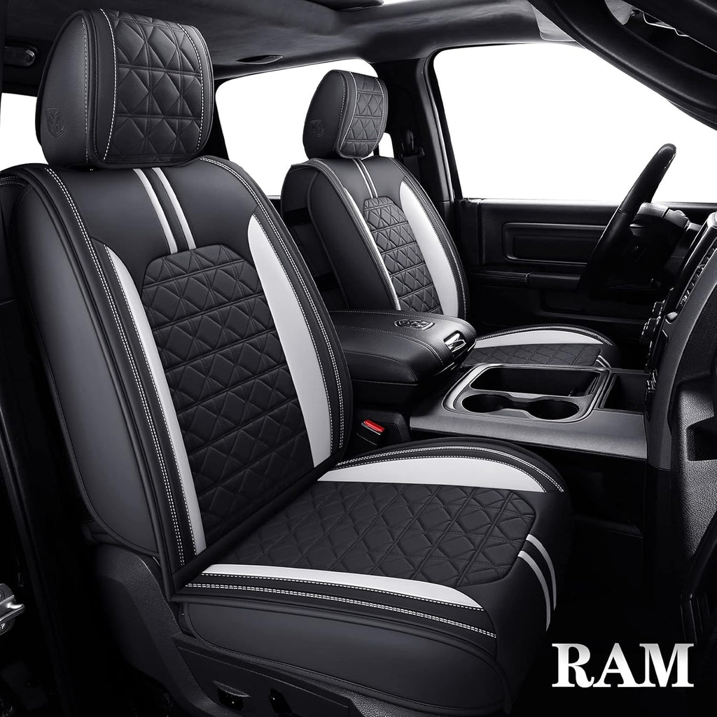 Waterproof Leather Seat Covers 5 PCS Full Set Black Blue C2615