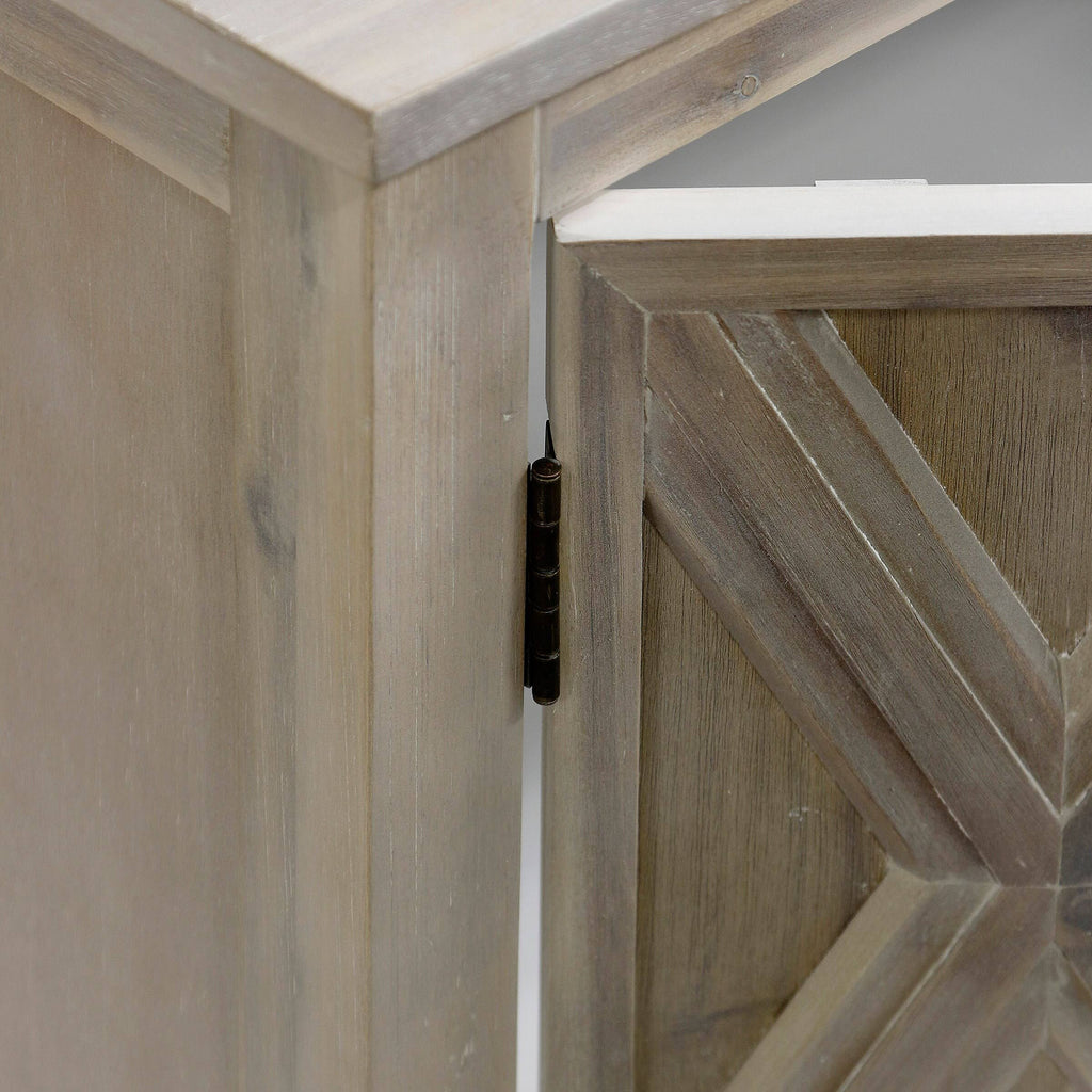 White Two-Door Acacia Cabinet with Metal Base and Adjustable Shelf R2719