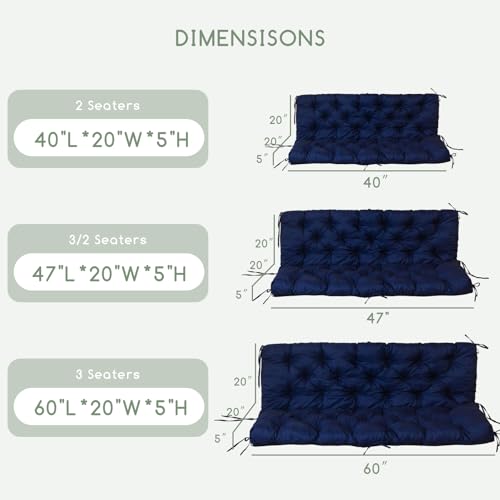 Outdoor Bench Cushion with Backrest and Ties V77019
