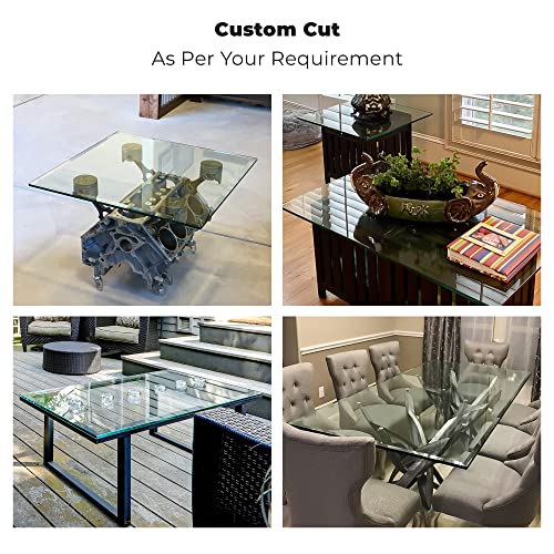 Rectangle Glass Table Top, 36 in x 72 in, Clear H585469