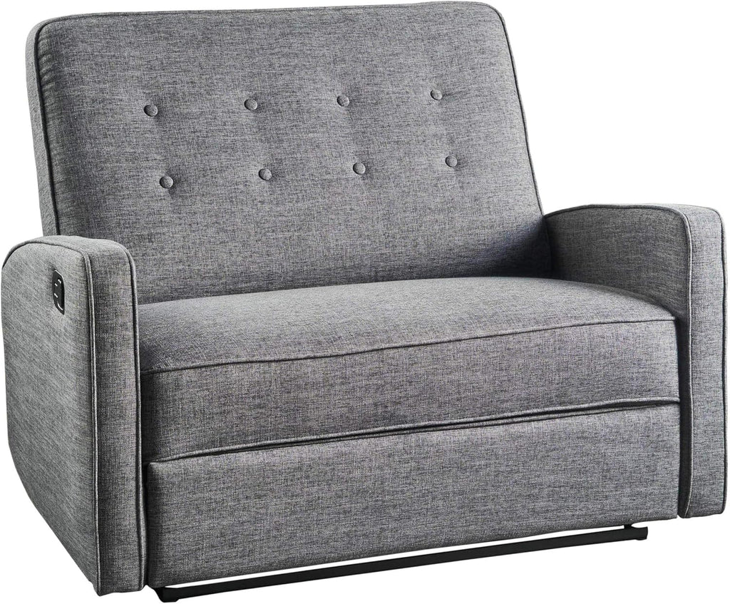 Grey Black Fabric Reclining Loveseat U12914