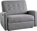 Grey Black Fabric Reclining Loveseat U12914
