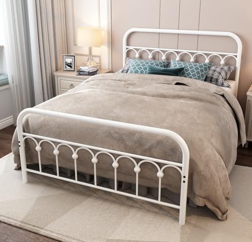 Queen Size Metal Bed Frame with Headboard and Footboard O50115