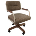 Beige Swivel Tilt Kitchen Chair with Wheels X92318
