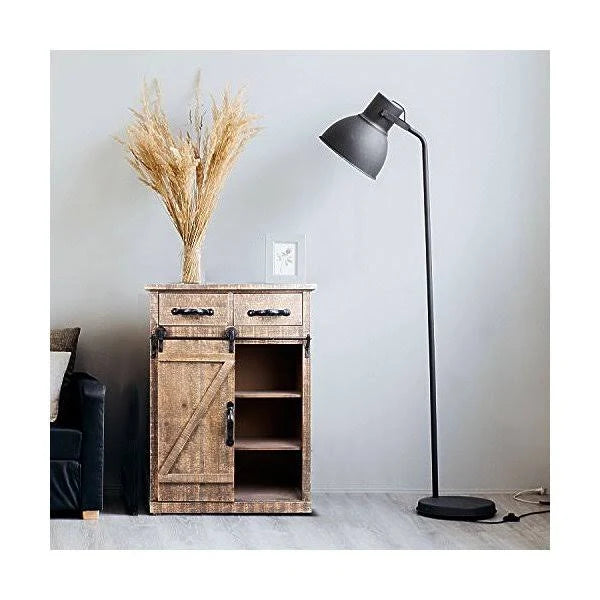 Rustic Wood End Table Console Cabinet Storage Cabinet D7159