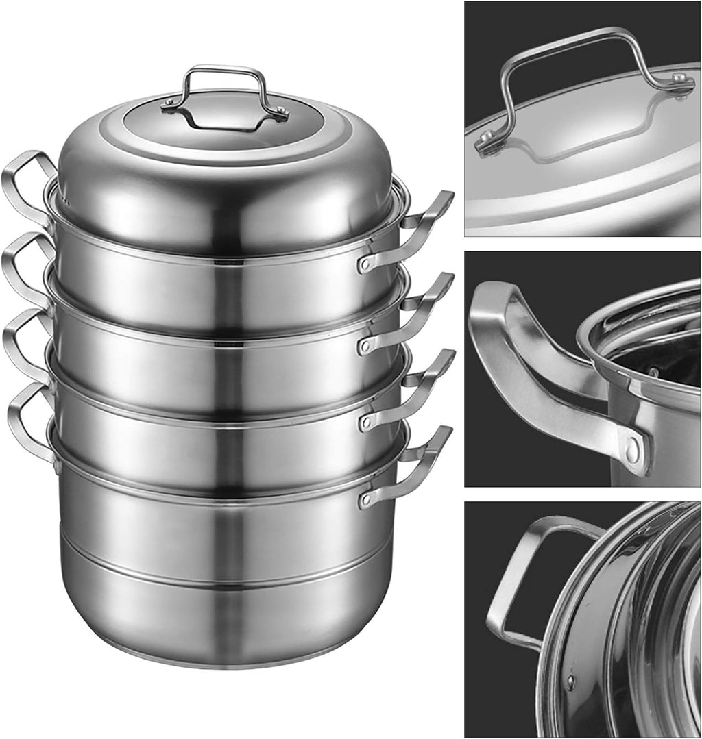 12.8in 5 Tier Stainless Steel Steamer Pot Y77694