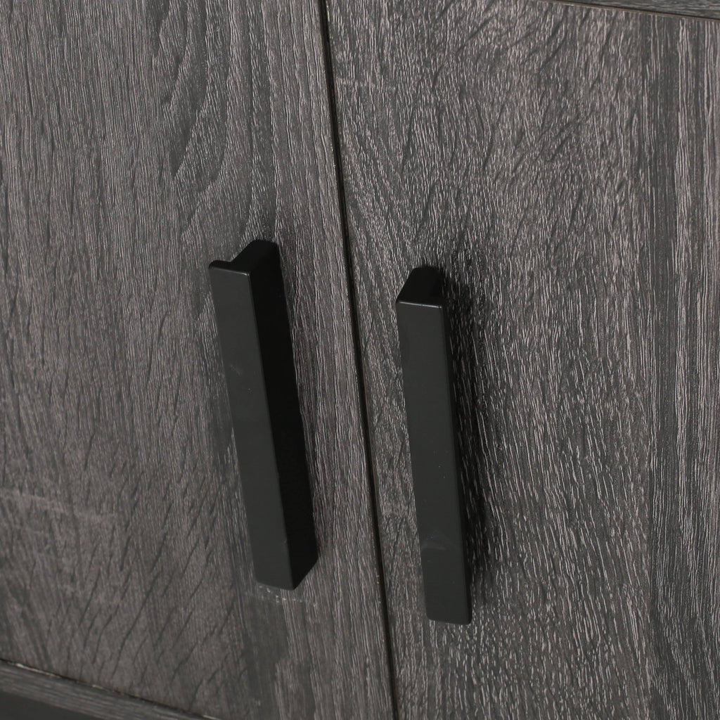 Dark Gray Black Faux Wood Cube Bookcase P53402