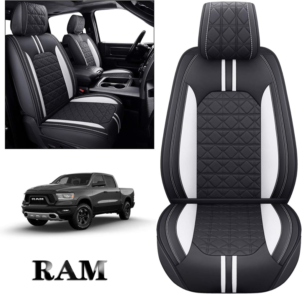 Waterproof Leather Seat Covers 5 PCS Full Set Black Blue C2615