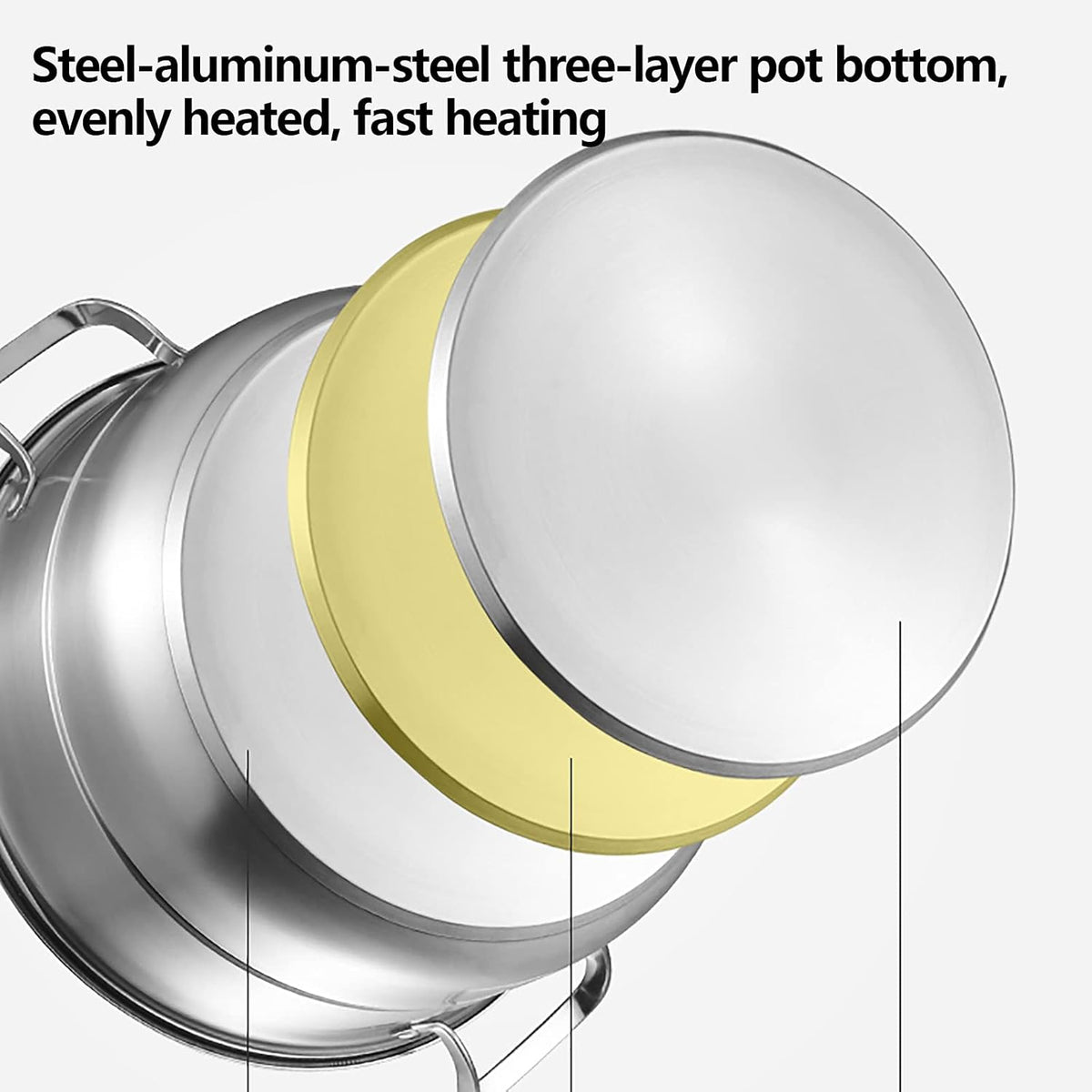 12.8in 5 Tier Stainless Steel Steamer Pot Y77694