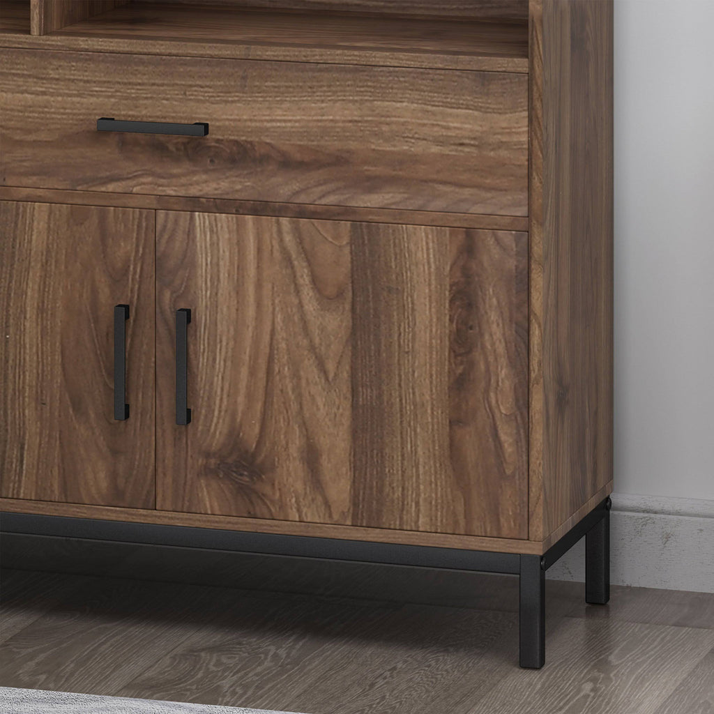 Dark Gray Black Faux Wood Cube Bookcase P53402