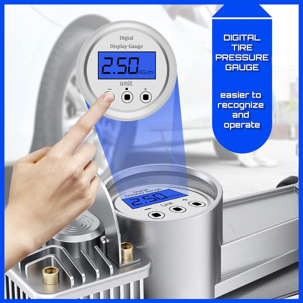 Portable Air Compressor 150PSI Digital Tire Pressure Gauge T61623