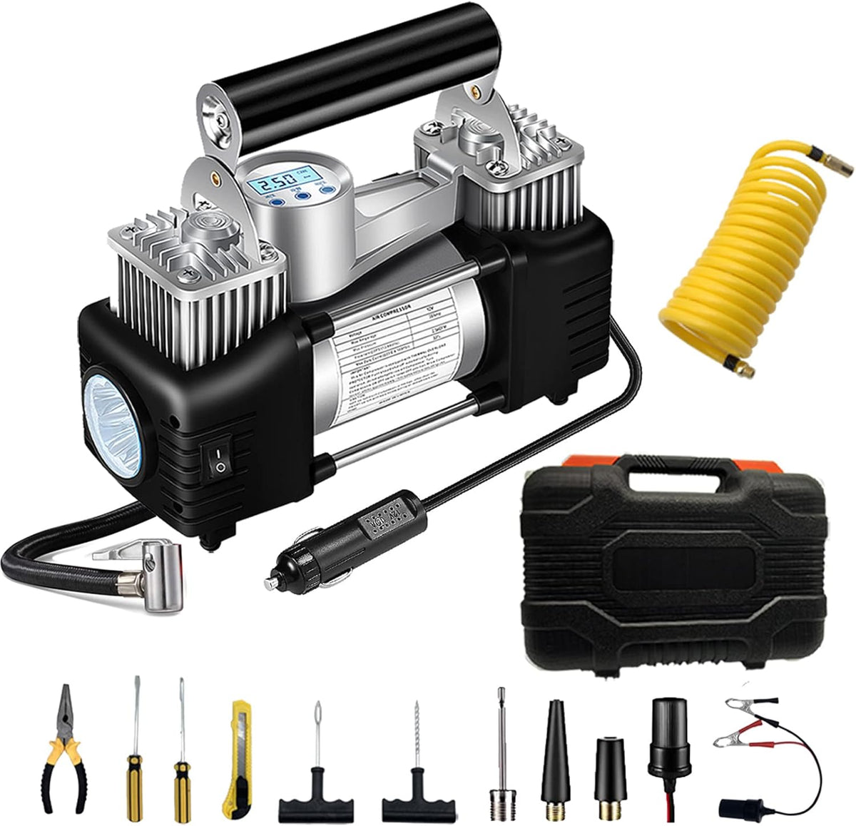 Portable Air Compressor 150PSI Digital Tire Pressure Gauge T61623