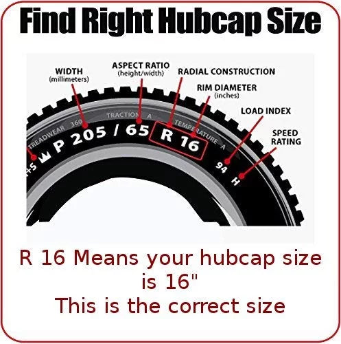 16" Automotive Wheel Rim Cover Hub Caps Set of 4 W7829