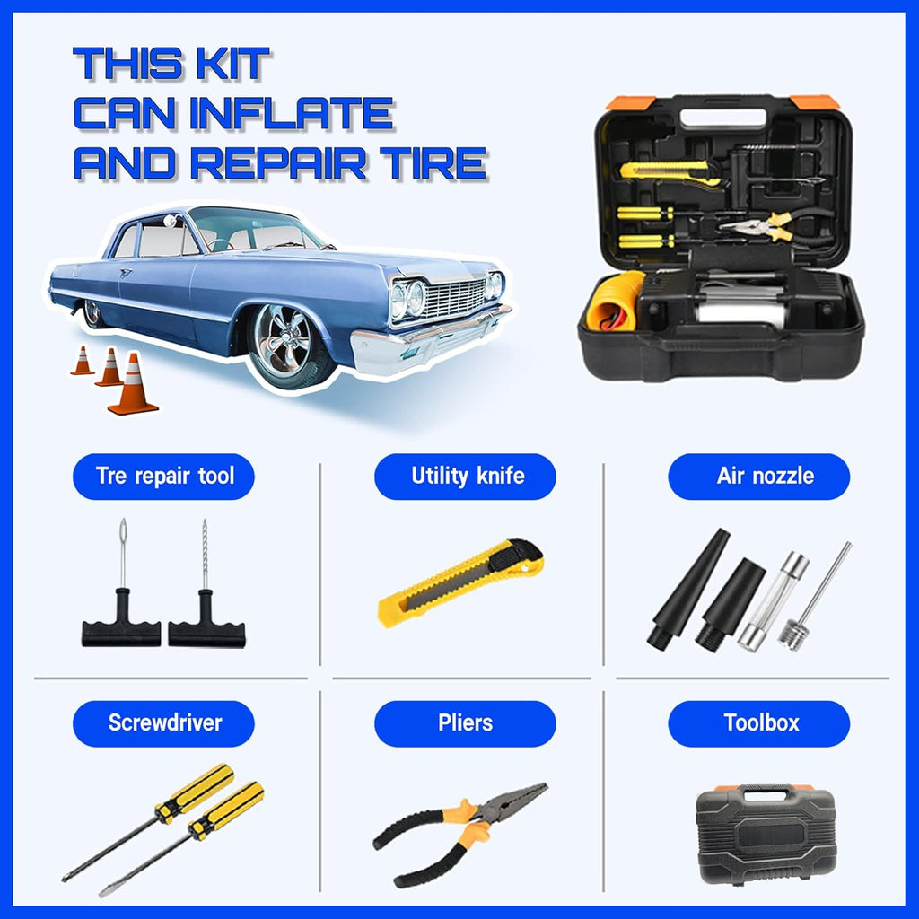 Portable Air Compressor 150PSI Digital Tire Pressure Gauge T61623