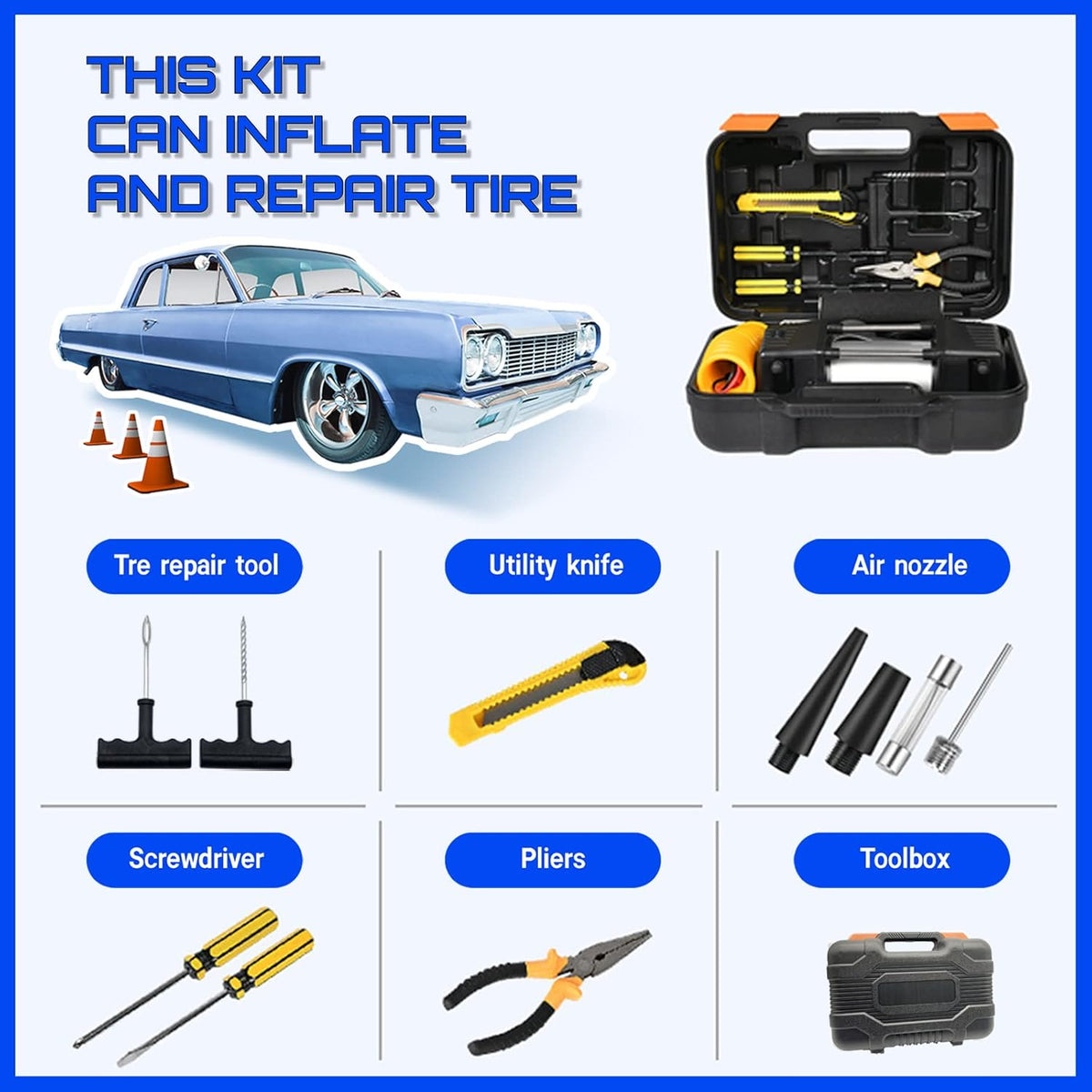 Portable Air Compressor 150PSI Digital Tire Pressure Gauge T61623
