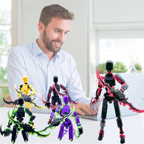 2 Packs T13 Action Figure Set, Movable Action Figure, Articulated, Full Body Mechanical Doll A33902
