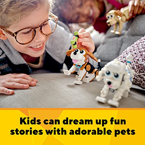 LEGO Creator 3 in 1 Adorable Dogs Building Toy Set, Featuring Dachshund, Beagle, Pug, Poodle, Husky, and Labrador Figures M686384