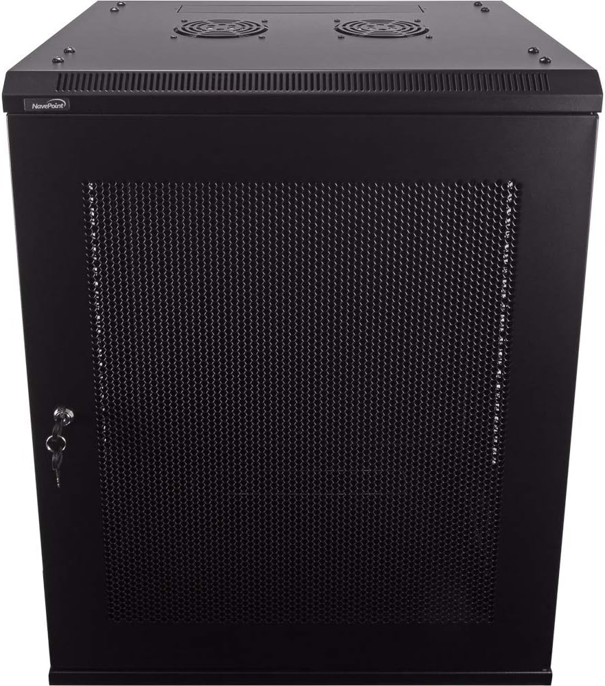 15U 19-Inch Server Network Rack with Locking Door Black E858