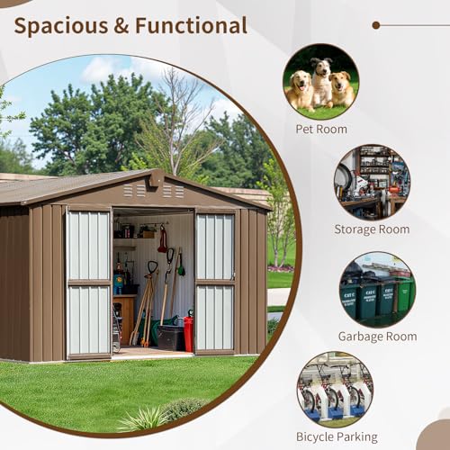 Light Gray Resin Outdoor Storage Shed with Floor & Window F64990