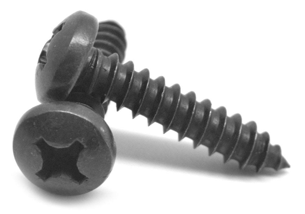 #4-24 x 1/4 Sheet Metal Screw Phillips Pan Head Black Oxide C9250