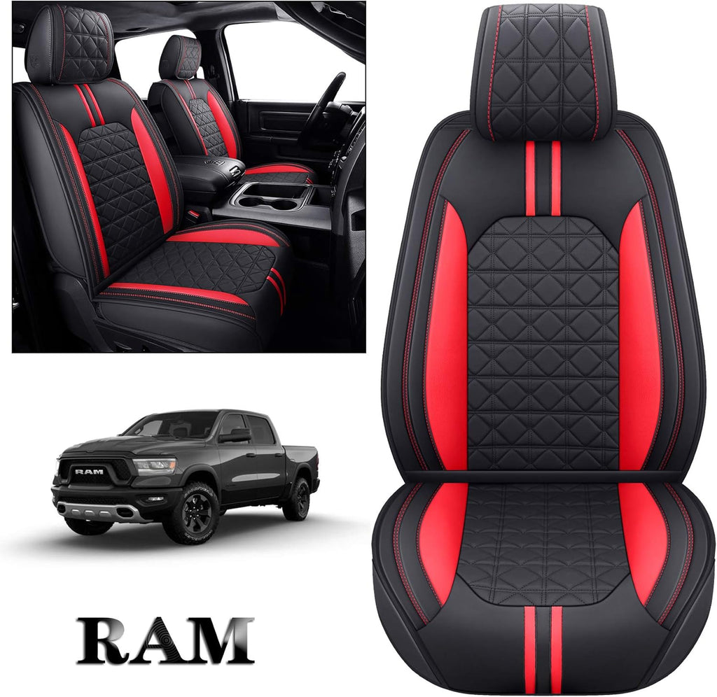 Waterproof Leather Seat Covers 5 PCS Full Set Black Blue C2615