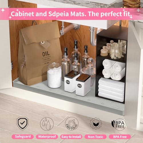 Grey Waterproof Under Sink Mat 25 x 19 inches S66034