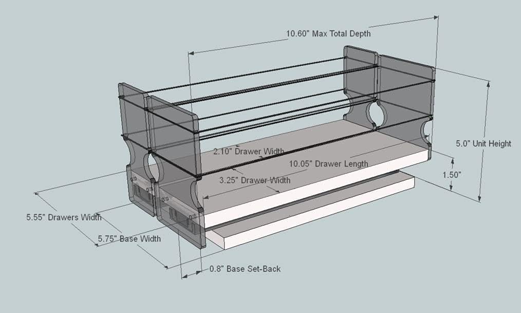 Spice Rack Drawer and Storage Organizer Drawer J905