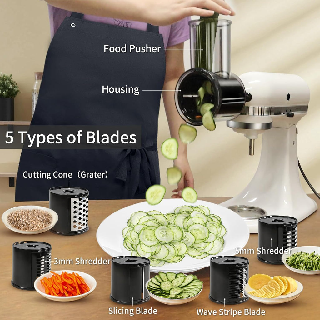 Slicer Shredder Attachments for KitchenAid Stand Mixers with 5 Blades T4178